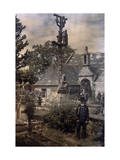 Buy Man Stands Among Graves at a Church in Ploeven at AllPosters.com