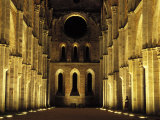 Person Standing by Column in San Galgano Abbey