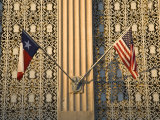 Twilight Flags State of Texas and United States, San Antonio, Texas