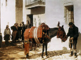 Buy Man Stands with His Horse, Which He Has Decorated for a Fiesta at AllPosters.com