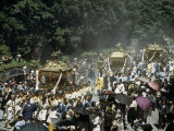 Buy Men Carry Litters Alleged to Hold Deified Spirits at Shrine Festival at AllPosters.com