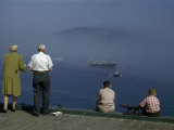 Buy Elderly Couple and Boys Fish from Bar Harbor's Municipal Pier at AllPosters.com