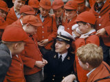 Buy Schoolboys in Orange Jackets and Caps Swarm an American Naval Cadet at AllPosters.com