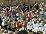 Buy Priests and Worshipers in Robes March in an Easter Procession at AllPosters.com