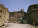 Buy Man Follows Behind Oxen Pulling Cart Through Arch in Byzantine Wall at AllPosters.com