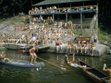 Buy Men in Canoes Compete in a Tilting Contest at AllPosters.com
