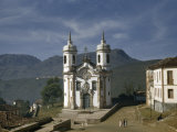 Buy Facade of Baroque Church Stands Out Against Distant Mountains at AllPosters.com