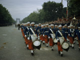 Buy Moroccan Military Bandsmen March Down Champs Elysees on Bastille Day at AllPosters.com