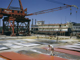 Buy Workers Sandblast Steel Plates to Repair a Stern-Wheel Boat at AllPosters.com