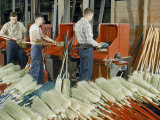 Buy Men Work at Revolving Cylinders That Clean and Comb Broom Fibers at AllPosters.com