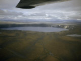 Buy Aerial View of Large Crater Lake During an Arctic Summer Twilight at AllPosters.com