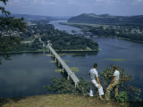 Buy Men Overlook Junction of West and North Branches of Susquehanna River at AllPosters.com