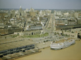 Buy Aerial View of New Orleans Looking Up Canal Street from Mississippi at AllPosters.com
