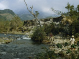 Buy Men Go Angling for Trout in a Swift Mountain Stream at AllPosters.com