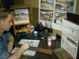 Engraver Works on a Color Reproduction