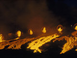Buy Molten Slag Cascades Down a Hillside at Night at AllPosters.com