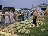 Buy People Shop for Produce at an Open-Air Farmer's Market at AllPosters.com