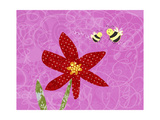 Bees with Red Flower