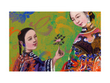 Asian Women Sharing a Flower