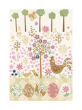 Quilt with Chicken and Easter Eggs