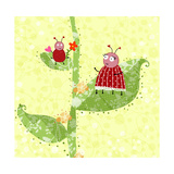 Two Ladybugs Perched on a Plant