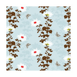 Floral Vines with Butterfly