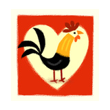 Rooster in Front of Heart