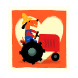 Farmer Dog with Tractor