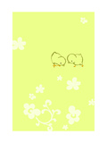 Chicks with White Flowers