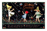 Birthday Greetings, Three Little Girls Premium Poster