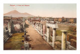 Forum in Pompeii, Vesuvius in Background