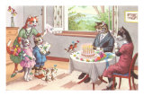 Cat's Birthday Party Premium Poster