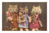 Dressed Kittens with Dolls