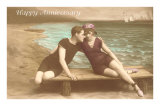 Happy Anniversary, Couple by Shore