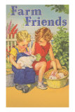 Buy Farm Friends, Children with Rabbits at AllPosters.com