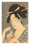 Japanese Woodblock, Lady with Fish
