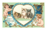 Victorian Kittens and Cupids, Love's Message