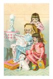 Girls Reading Newspaper