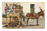 Sicilian Cart and Donkey, Palermo, Italy