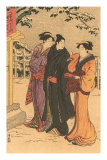 Buy Japanese Woodblock, Three Women in Snow at AllPosters.com