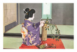 Geisha doing Ikebana, Photograph