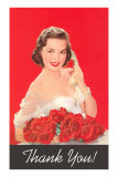 Buy Thank You, Woman on Phone with Roses at AllPosters.com