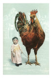 Baby with Giant Rooster