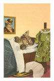 Kitten Sleeping in Bed
