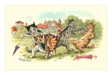 Cats in Playground Fight