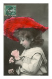 Girl with Red Hat and Rose