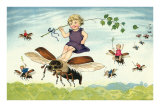 Children Riding Bees