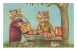 Dressed Kittens at a Picnic