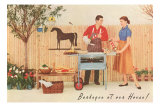 Barbecue at our House, Suburban Patio and Fence