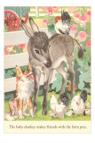 Baby Donkey with Farm Animals